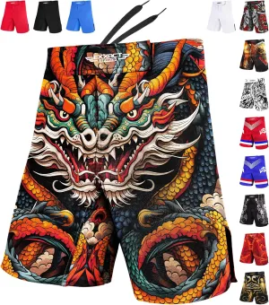 Exxact Sports Pro MMA Shorts, No-Gi BJJ Jiu Jitsu Shorts for Men, Boxing, UFC, Cross Training, Kickboxing & Grappling Shorts.