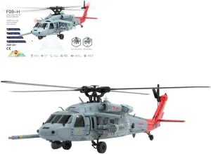 F09-H SH-60 RC Helicopter, 1/47 2.4G 6CH Remote Control Military Helicopter for Adults, 6G/3D Dual Brushless Stunt RC Aircraft Copter Model Aileronless, RC Flying Airplane Machines-RTF