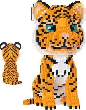 FAFAFA Toys Animal Building Sets, Micro Building Blocks, Animal Series Micro Mini Building Blocks Kit for Boys & Girls (Tiger)