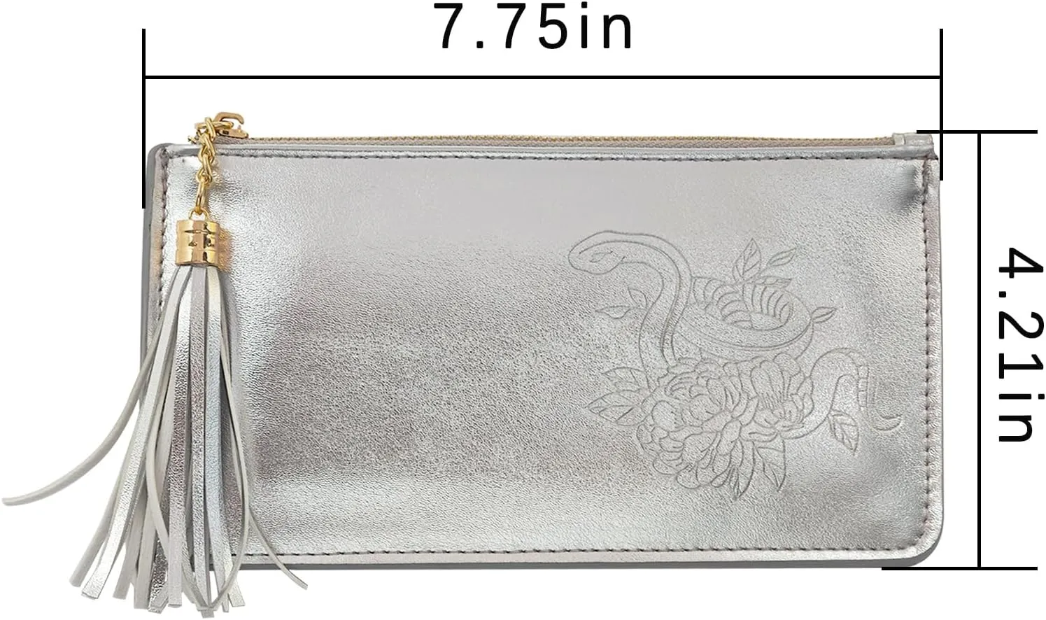 Feng Shui Wealth Wallet Zodiac Snake Women Wallet Silver Money Bag