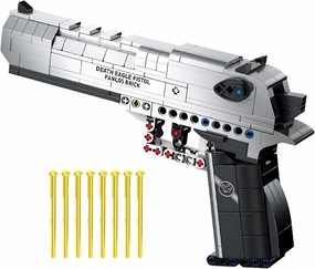 Finger Rock Gun Building Sets for Adults, 1:1 Simulation Shooting Toy Desert Eagle Pistol Model Building Blocks Kit, Rifle Weapon Collectible Gift for Military Enthusiasts, Kids Boys 14  (360 pcs)