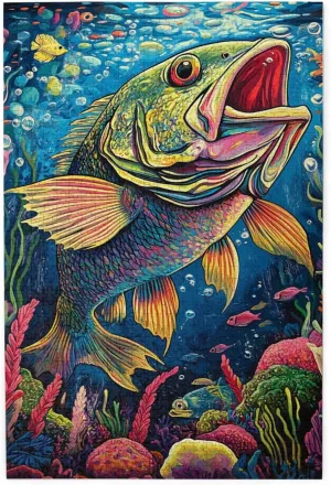 Fish Under The Water, Vintage Classic Artwork, Puzzles for Adults 1000 Pieces, Home Decor,Stress-Relieving Party Games, Brainstorming Challenges for Fishing Enthusiasts, Relaxation