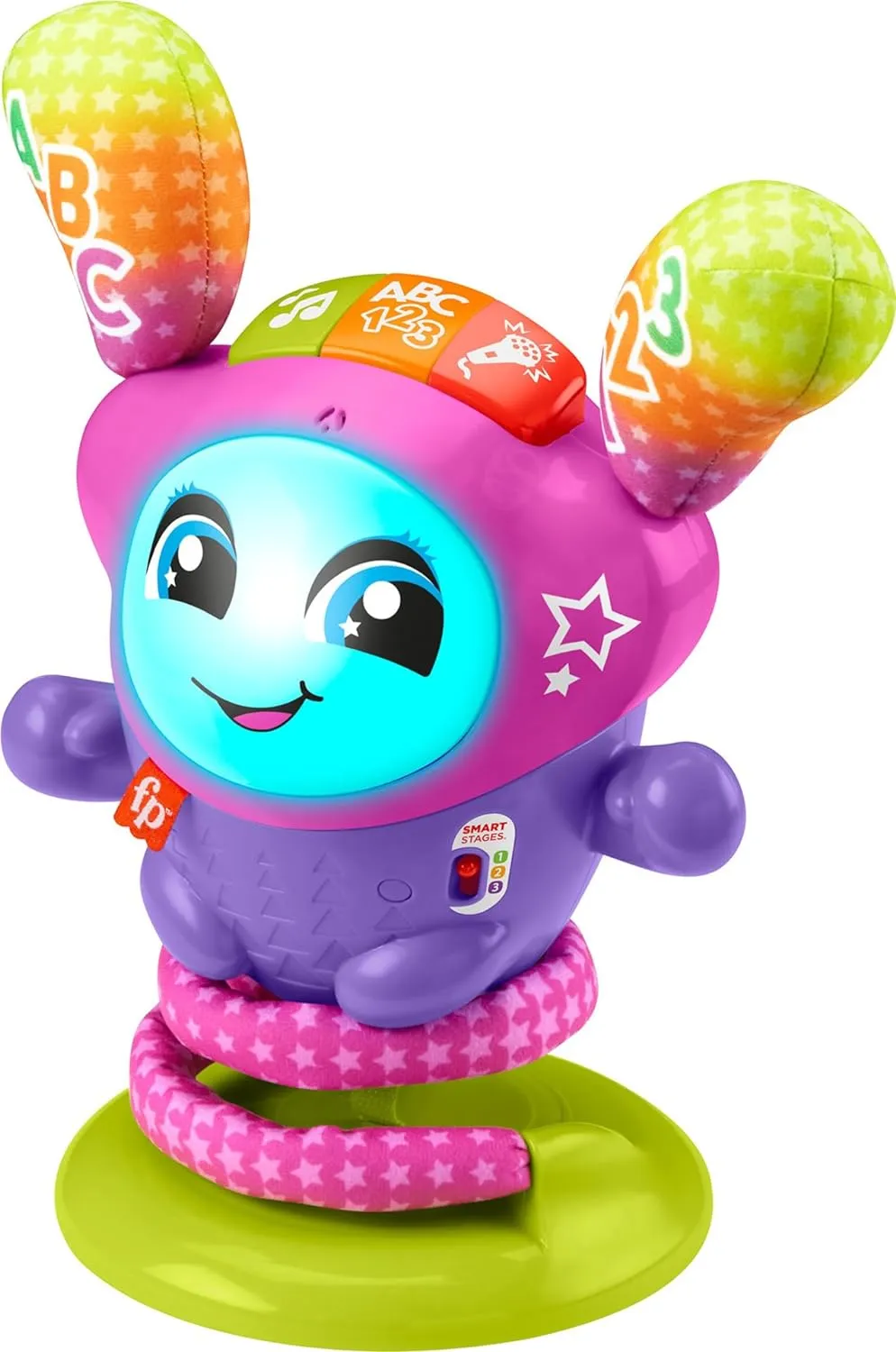 Fisher-Price Baby & Toddler Learning Toy DJ Bouncin’ Star with Music Lights & Bouncing Action for Ages 6  Months