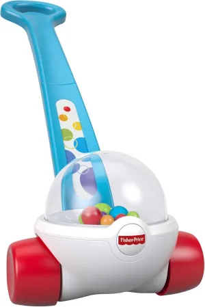 Fisher-Price Corn Popper Baby Toy, Toddler Push Toy with Ball-Popping Action for 1 Year Old and Up, 2-Piece Assembly, Blue​