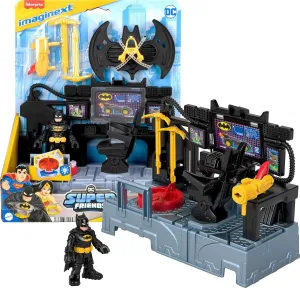 Fisher-Price Imaginext DC Super Friends, Batman Toys Bat Command Center Playset with Lights for Preschool Kids Ages 3  Years