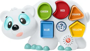 Fisher-Price Toddler Learning Toy Linkimals Puzzlin’ Shapes Polar Bear with Lights & Music for Kids Ages 18  Months, Compatible Only with Linkimals Items