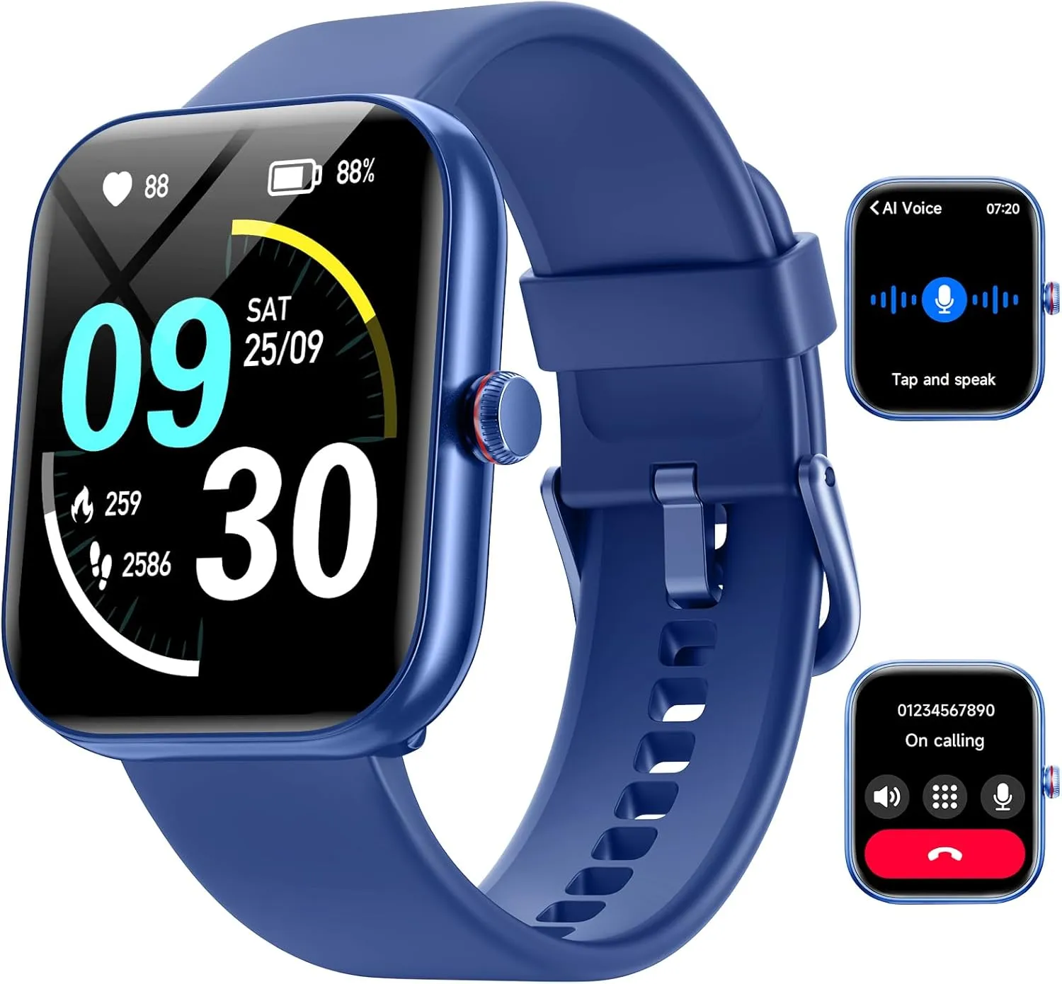 Fitness Tracker- [Alexa Built-in & Answer/Make Calls], 1.91" Smart Watch with Heart Rate/Blood Oxygen/Sleep Monitor, Step Counter Fitness Watch with 100 Sports Modes, IP68 Waterproof for iOS Android