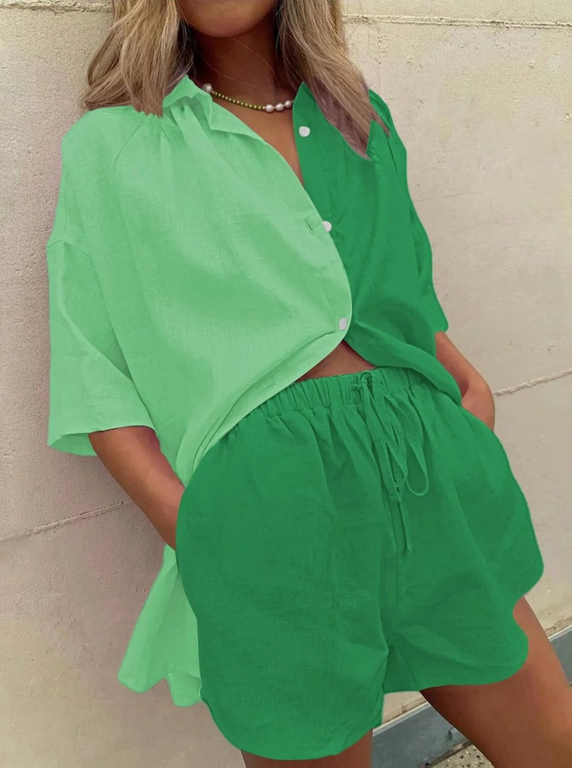 Fixmatti Women 2 Piece Outfit Summer Short Sleeve Top and Shorts Sweatsuit Set