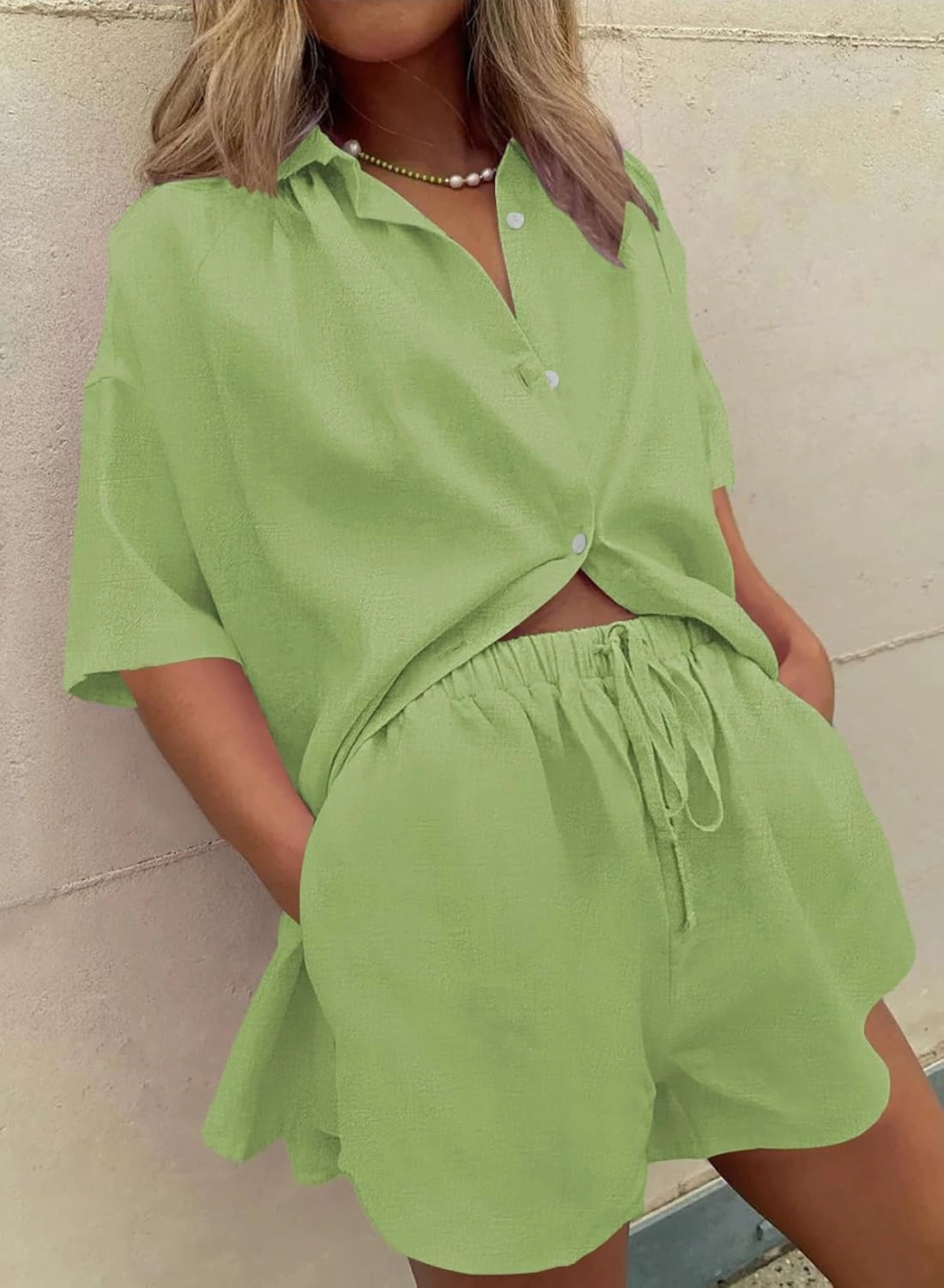 Fixmatti Women 2 Piece Outfit Summer Short Sleeve Top and Shorts Sweatsuit Set