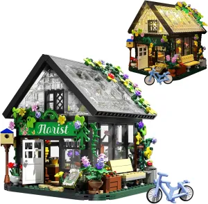 Flower House Building Set with LED Lights, Garden House Building Blocks Set Gifts for Friends/Kids/Girls/Lovers(625 Pcs)