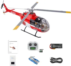 FLYWING BO105 470 Size Helicopter, 2.4G 6CH Military RC Helicopter with H1 Flight Controller, Left/Right-Handed Controls (RTF)