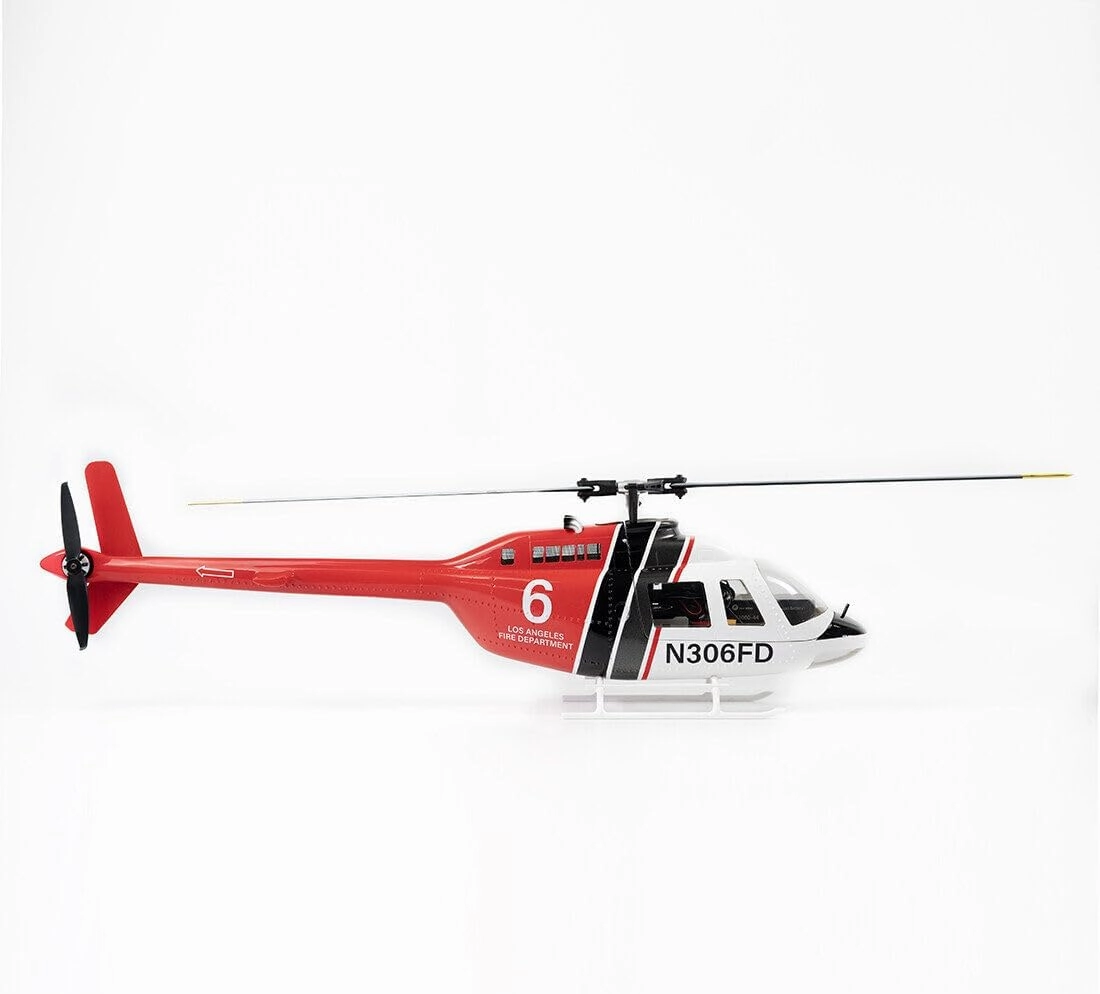 FLYWING Bell-206-V2 RC Helicopter for Adults, 470-Class 6CH Brushless RC Electric Airplane with H1 Flight Controller, 2.4G Remote Control Aircraft Model (RTF Version/Left Control)