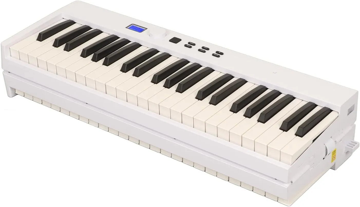 Folding Piano Keyboard 88 Key Full Size Semi-Weighted Foldable Piano, BT MIDI Portable Foldable Electric Keyboard Piano with Stand,Sustain Pedal,Handbag for Beginners, 1800mAh Long Term Standby
