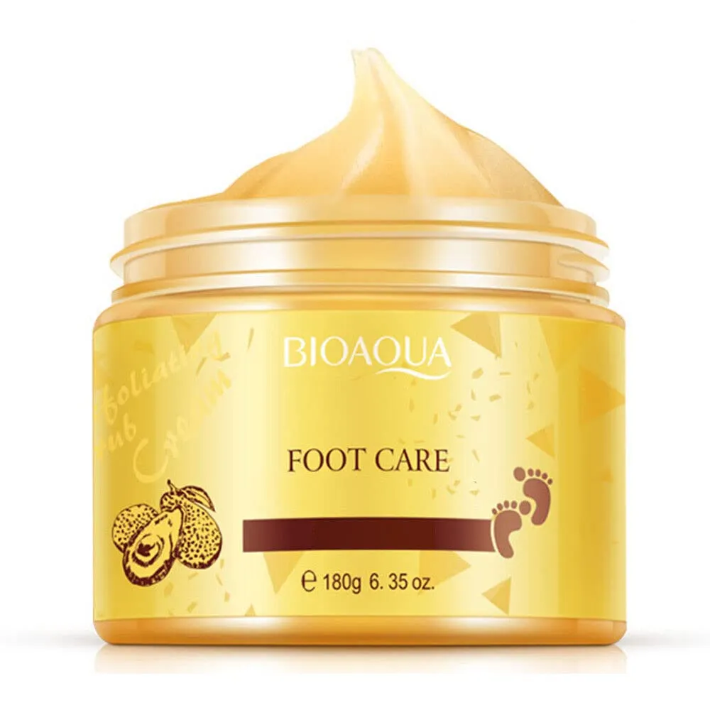 Foot Care Herbal Massage Scrub – Exfoliating Cream with Shea Oil & Natural Extracts – Deep Cleansing & Softening for Dry, Rough Feet – Refreshing Foot Spa Treatment – 180g / 6.35oz