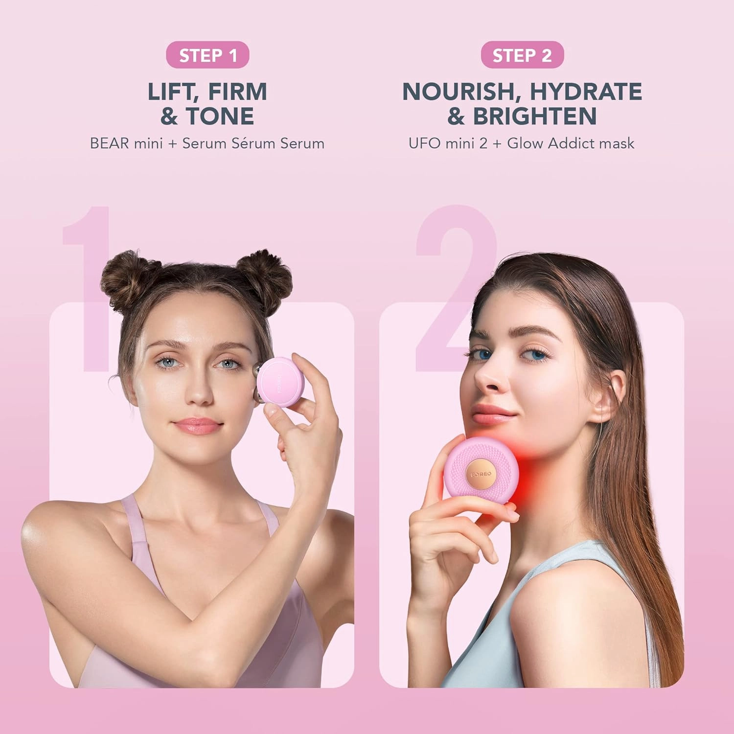 FOREO BEAR mini Microcurrent Facial Device   UFO mini 2 Face Mask Treatment   SERUM 1 fl. oz.   6 UFO Power Activated Masks Skin Supremes Holiday Set