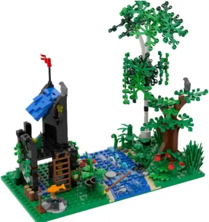 Forestmen River Camp House Model Building Toys Set 417 Pieces MOC for Age 18 