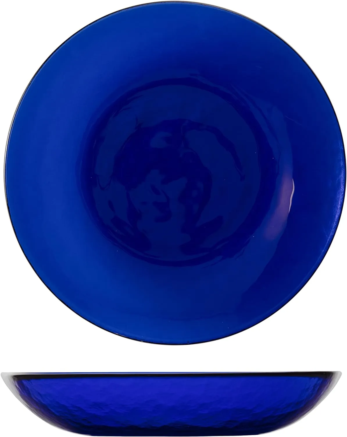 Fortessa Los Cabos Glass Dinnerware Collection, Coupe Entrée Bowl (Set of 4), 8.6 Inch/25oz, Cobalt