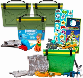Fortnite Blind Box Party Favors Set - Bundle with 3 Loot Battle Box Mystery Toys Plus Stickers | Fortnite Figurines for Kids