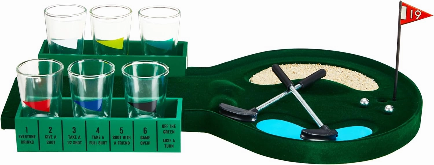 Foster & Rye Putt & Shot Mini Golf Drinking Game, Novelty Bar Games, Party Favors, Groomsman Gifts
