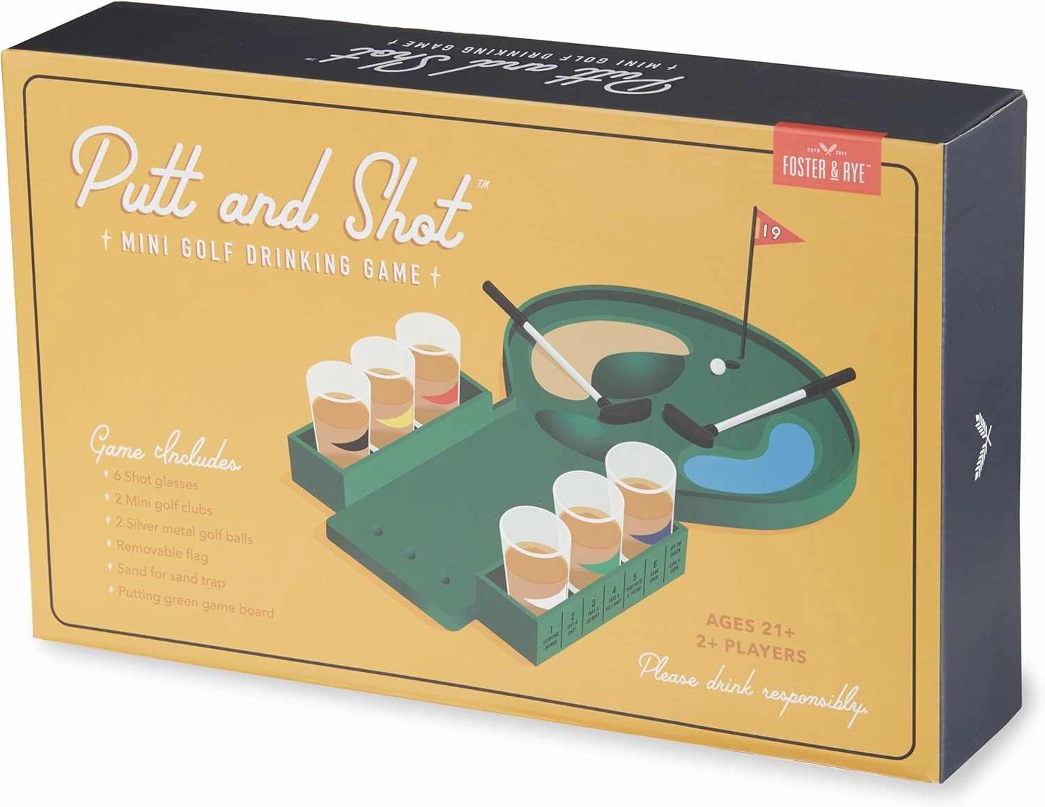 Foster & Rye Putt & Shot Mini Golf Drinking Game, Novelty Bar Games, Party Favors, Groomsman Gifts