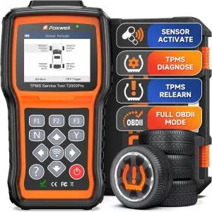 FOXWELL T2000 Pro TPMS Relearn Tool, Activate/Relearn Sensors, TPMS Scan Tool Read/Clear DTCs, Read Sensor Data, TPMS Programming Tool Only for T10 Sensors (315/433MHz)