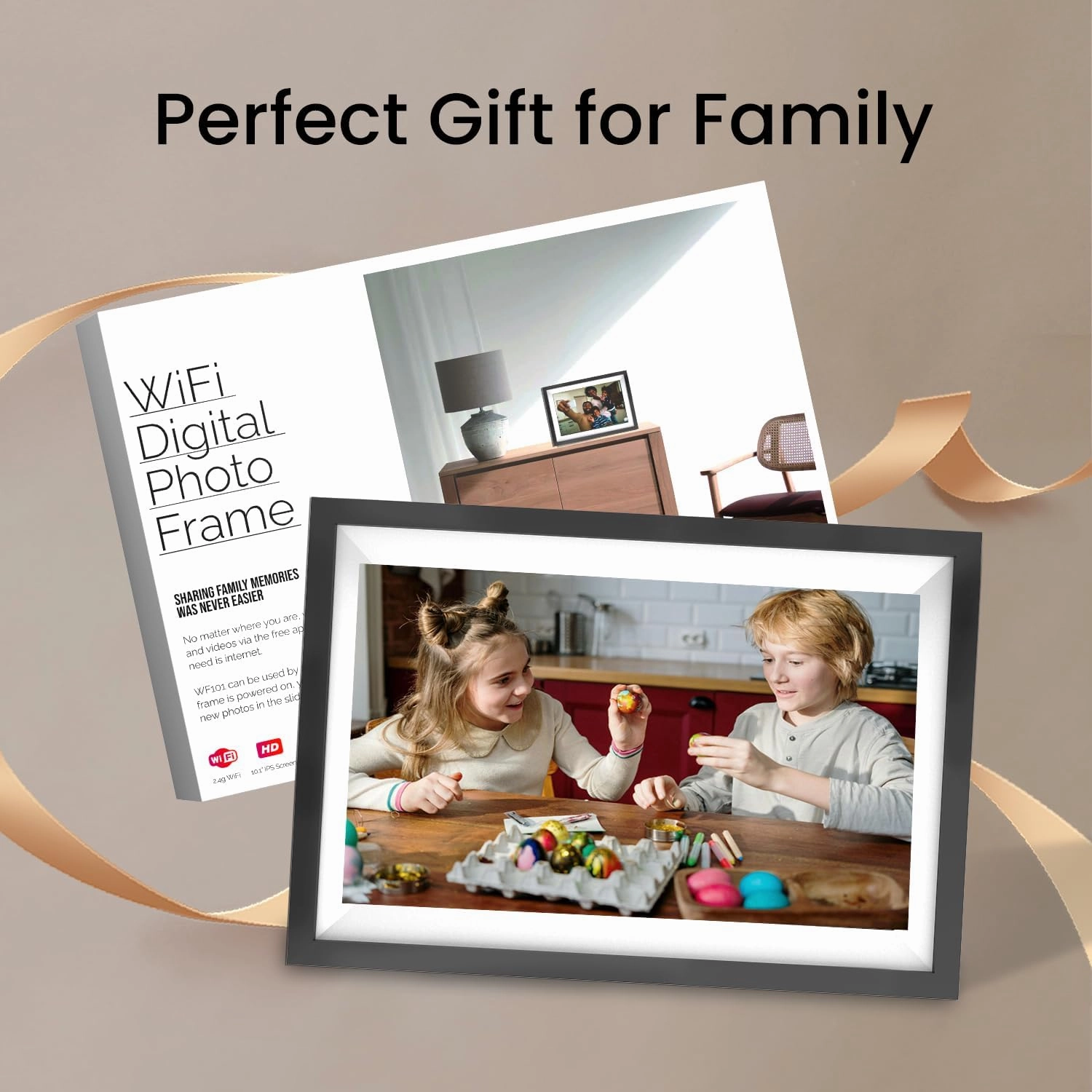 Frameo 10.1" Smart Digital Frame for Father's Day | 32GB WiFi Touch Screen with Auto-Rotate | Instant Photo Sharing from Anywhere | HD Display & Memory Wall for Family Moments