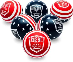 Franklin Sports Dodgeball Ball Set – Superskin-Coated Foam Balls for Playground Games – Small Dodgeballs for Gymnasium Games – Easy-Grip Foam Balls – Won’t Shred or Tear for Hours of Fun