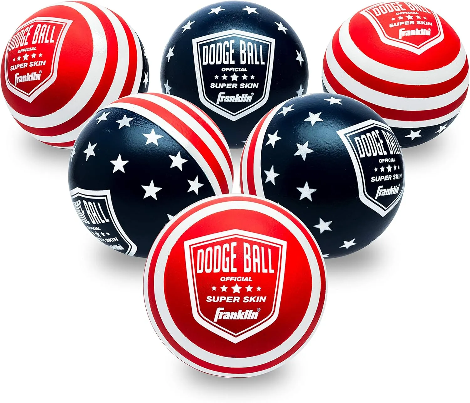 Franklin Sports Dodgeball Ball Set – Superskin-Coated Foam Balls for Playground Games – Small Dodgeballs for Gymnasium Games – Easy-Grip Foam Balls – Won’t Shred or Tear for Hours of Fun