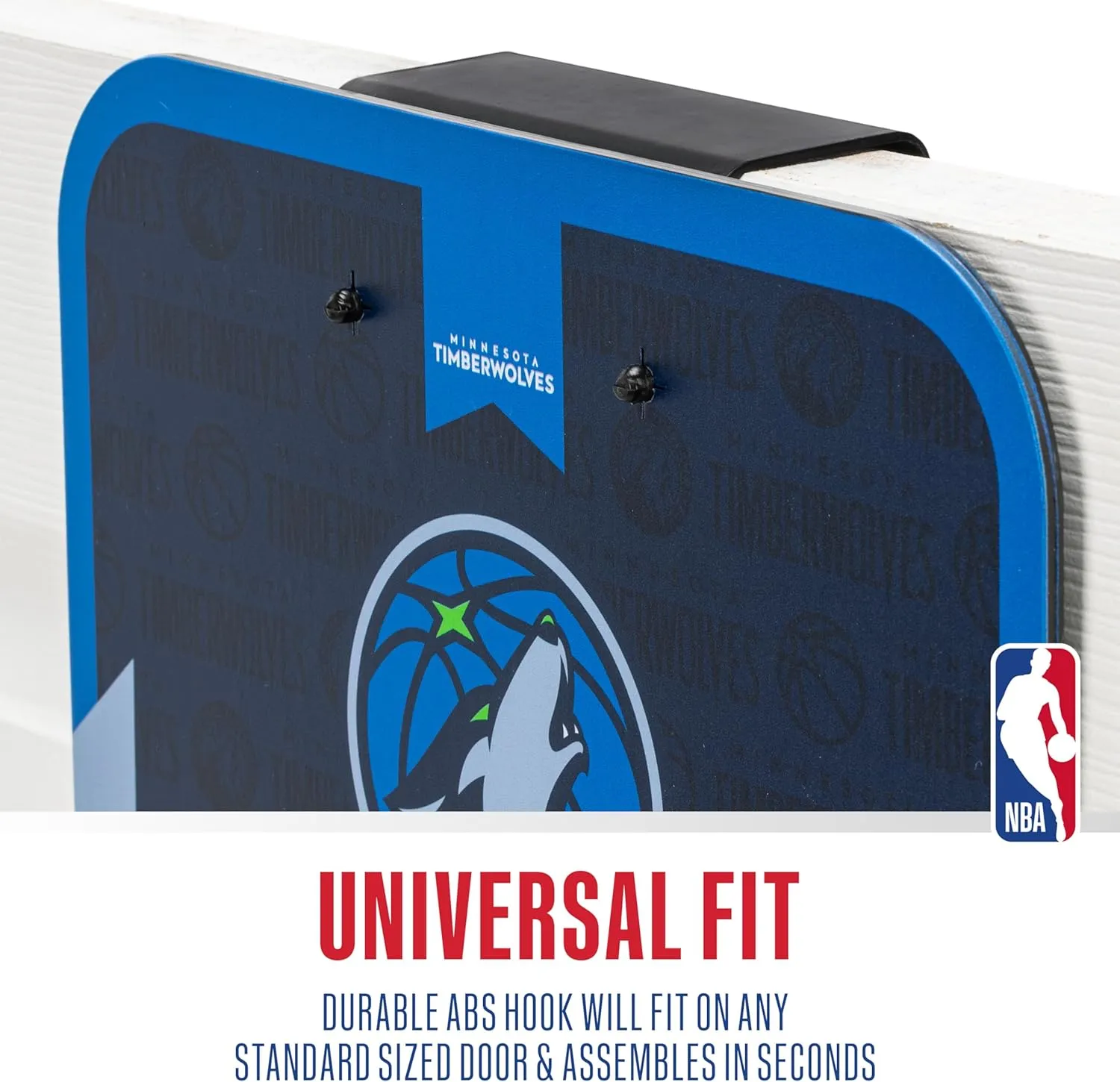 Franklin Sports NBA Team Over The Door Basketball Hoop - Kids Indoor Mini Basketball Hoop with Basketball - NBA Fan Shop Mini Hoop for Bedroom & Office