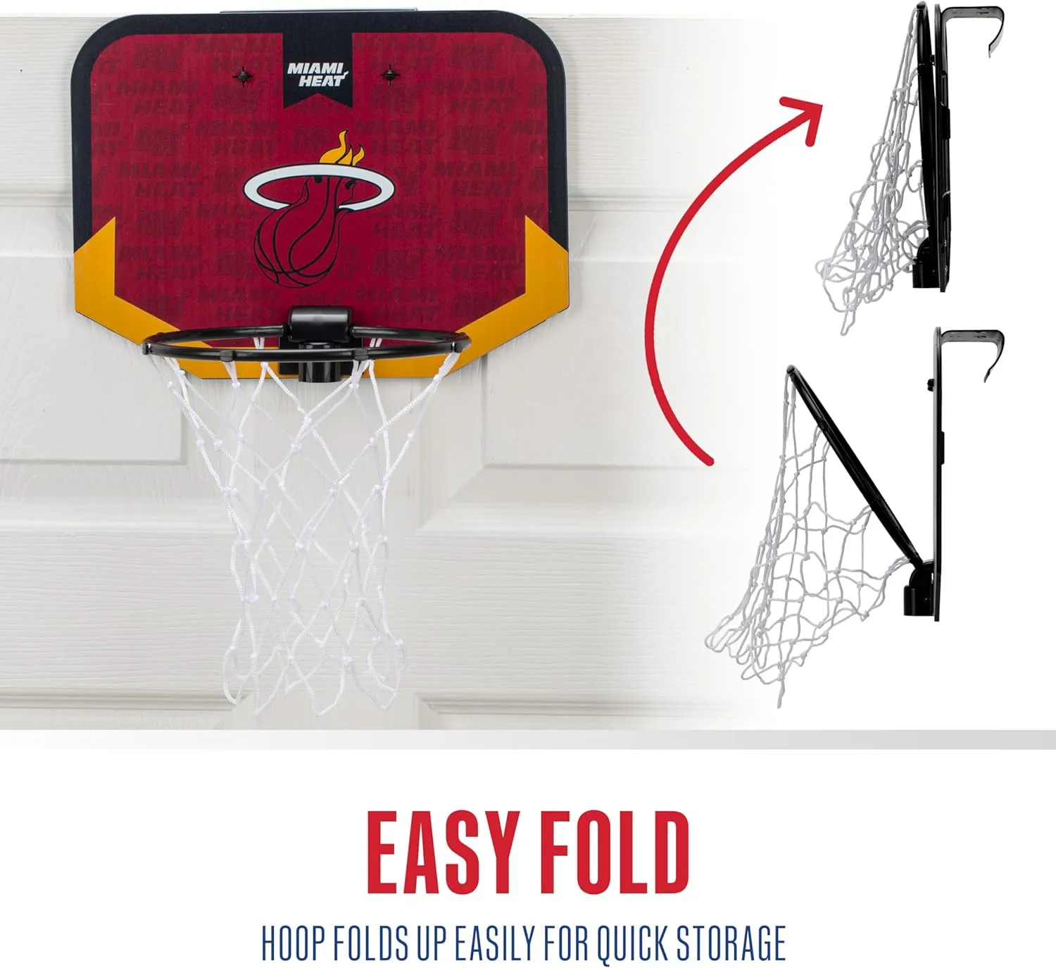 Franklin Sports NBA Team Over The Door Basketball Hoop - Kids Indoor Mini Basketball Hoop with Basketball - NBA Fan Shop Mini Hoop for Bedroom & Office