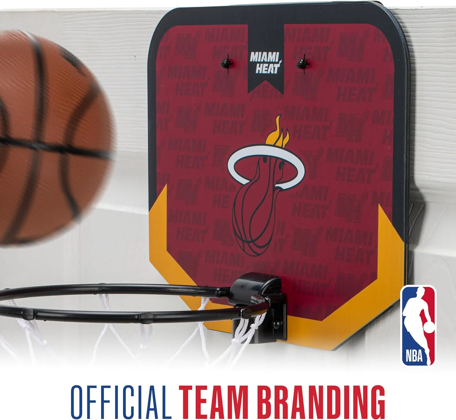 Franklin Sports NBA Team Over The Door Basketball Hoop - Kids Indoor Mini Basketball Hoop with Basketball - NBA Fan Shop Mini Hoop for Bedroom & Office