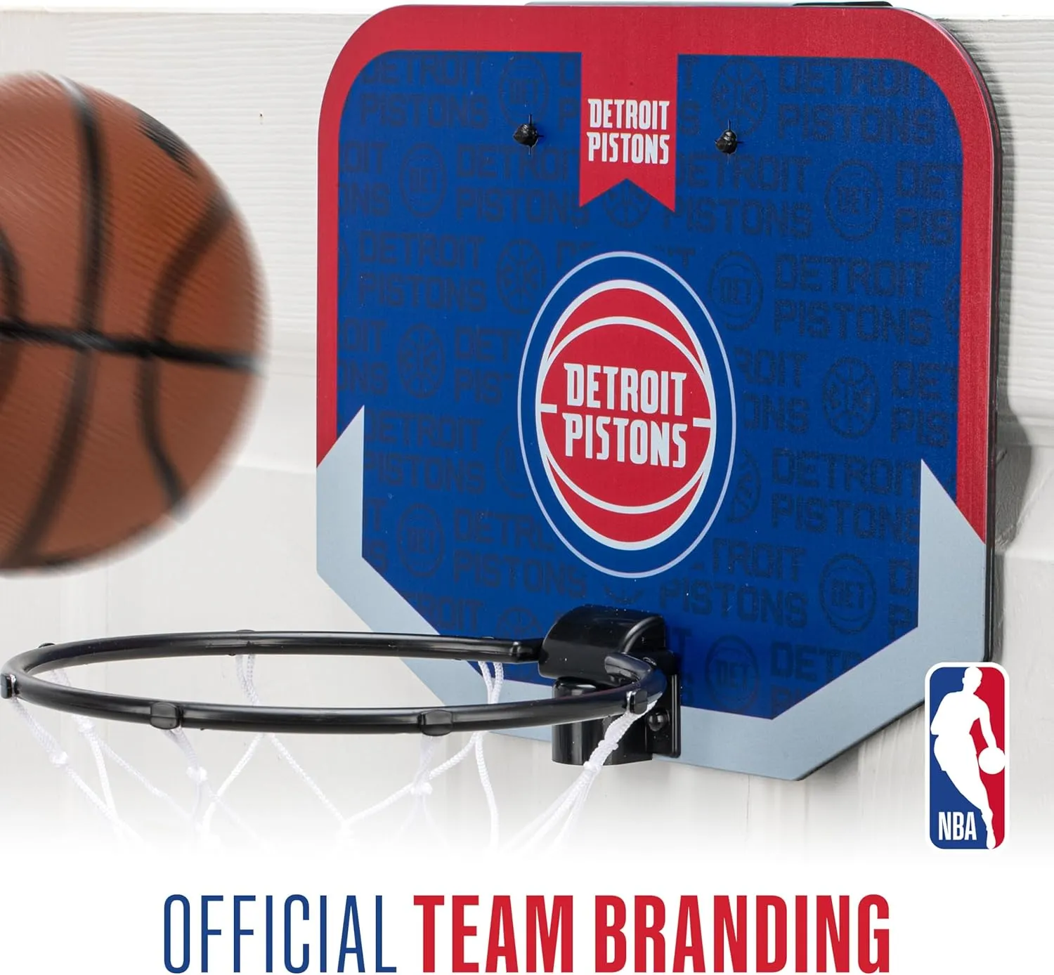 Franklin Sports NBA Team Over The Door Basketball Hoop - Kids Indoor Mini Basketball Hoop with Basketball - NBA Fan Shop Mini Hoop for Bedroom & Office