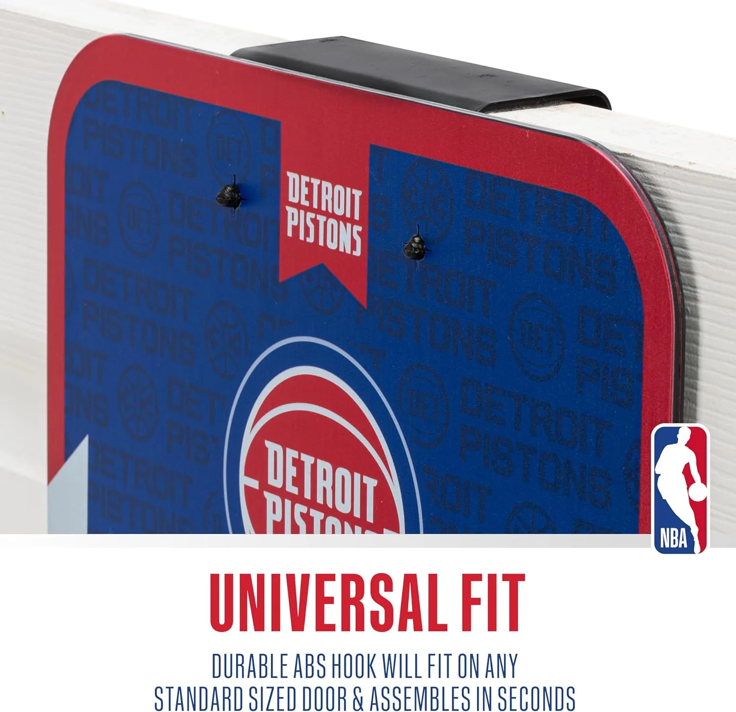 Franklin Sports NBA Team Over The Door Basketball Hoop - Kids Indoor Mini Basketball Hoop with Basketball - NBA Fan Shop Mini Hoop for Bedroom & Office