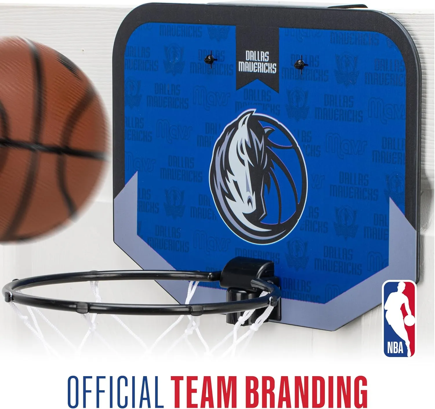 Franklin Sports NBA Team Over The Door Basketball Hoop - Kids Indoor Mini Basketball Hoop with Basketball - NBA Fan Shop Mini Hoop for Bedroom & Office