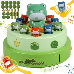 Frog Bounce and Catch Game, Catching Music Games for Kids 4-8 8-12, Frog Pop Up Game, Christmas Birthday Gift for Toddler 3-5