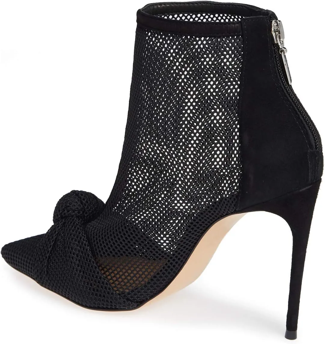 FSJ Women Fashion High Heel Ankle Boots with Rivets Closed Pointed Toe Stilettos Zipper Unique Style Shoes Size 4-15 M US