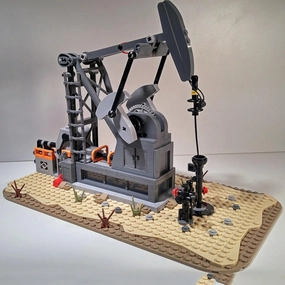 Functioning Oil Pump Jack Oil Derrick 474 Pieces Building Toys Set MOC Build for Age 18 