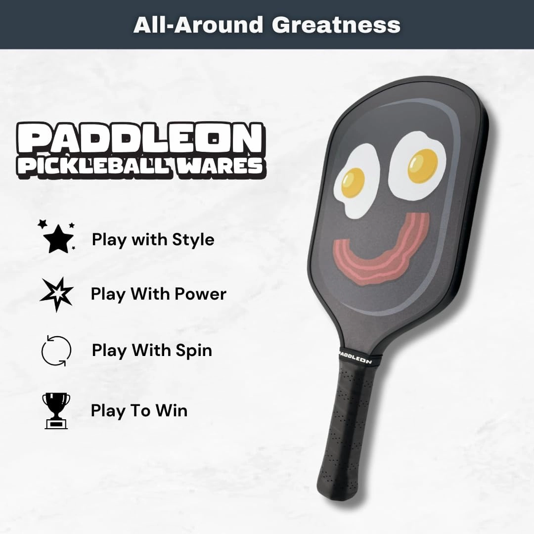 Funny Pickleball Paddles | USAPA Approved Paddle | T700 Carbon Fiber Surface | Propropylene Honeycomb Core | Non-Slip Cushion Grip | Single Paddle | High Grit & Spin | Fun Design