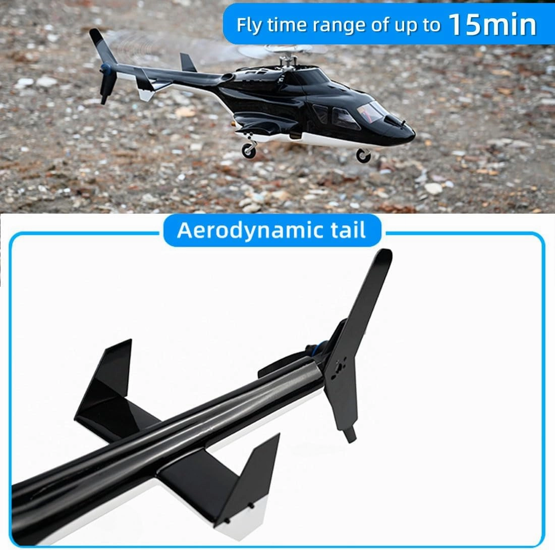 FW450L AW RC Helicopter Military, 2.4G 6CH 450-Class Remote Control Helicopter for Adults 1 Battery RC Armed Helicopter, Model 1 Right-Hand Flight Control -PNP RTF