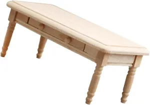 GALPADA 3pcs Scale Uncolored Tea Table Furniture for Dollhouse Living and Bedroom Accessories