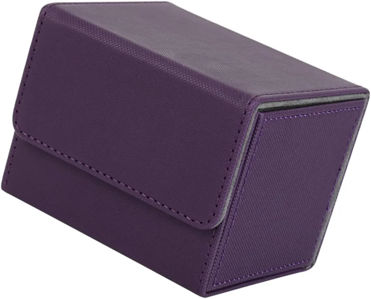 Games Cards Pu Leather Case Capacity Card Deck Holder for Tabletop Gaming Organizes and Protects Portable Pu Storage Box Slots Great