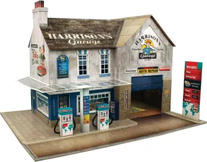 Garage & Shop Cardboard Model Making Kit - O Scale Model Railroad Building
