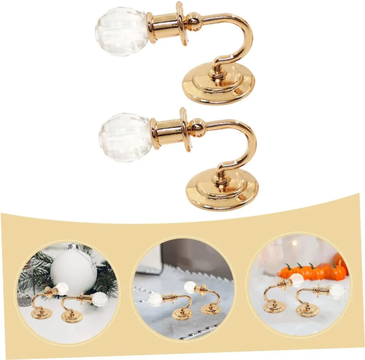 Garneck 1 Pair Miniature Wall Light of Mini Bedside Lamps for Dollhouse Decoration for Scene Enhancement and Photography Props Compact and Easy to Install