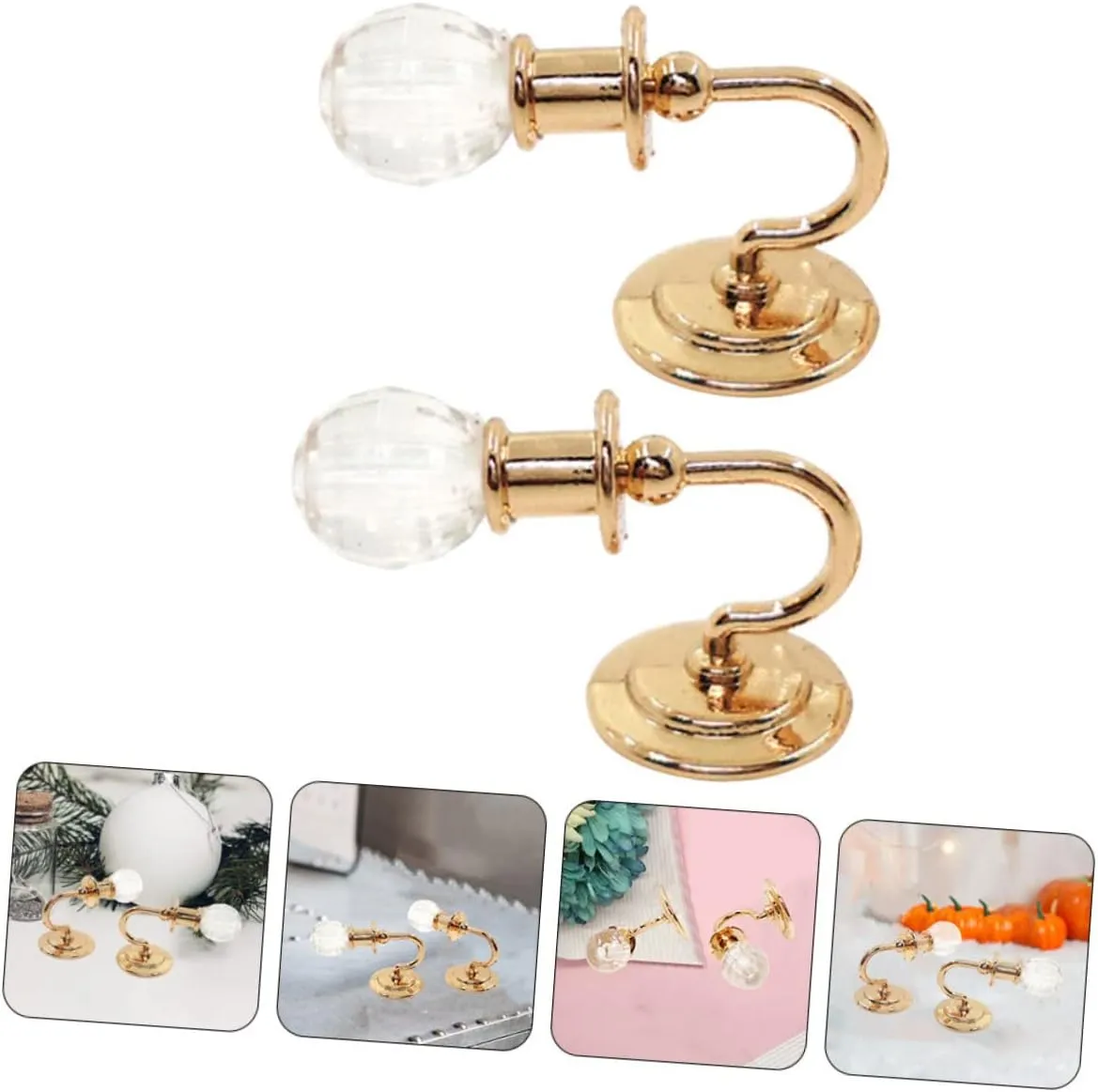 Garneck 1 Pair Miniature Wall Light of Mini Bedside Lamps for Dollhouse Decoration for Scene Enhancement and Photography Props Compact and Easy to Install