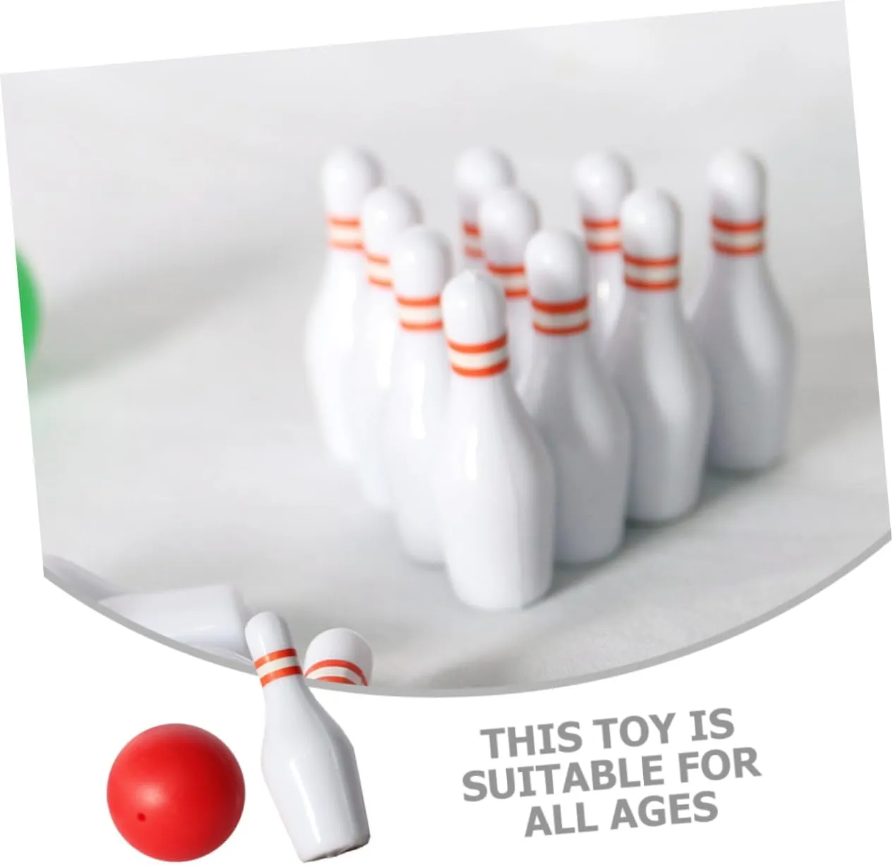 Garneck 1 Set Mini Bowling Set Dollhouse Decor Accessories Bowling Balls Pins Realistic Simulation Safe Material Compact Design for Creative Play Decoration