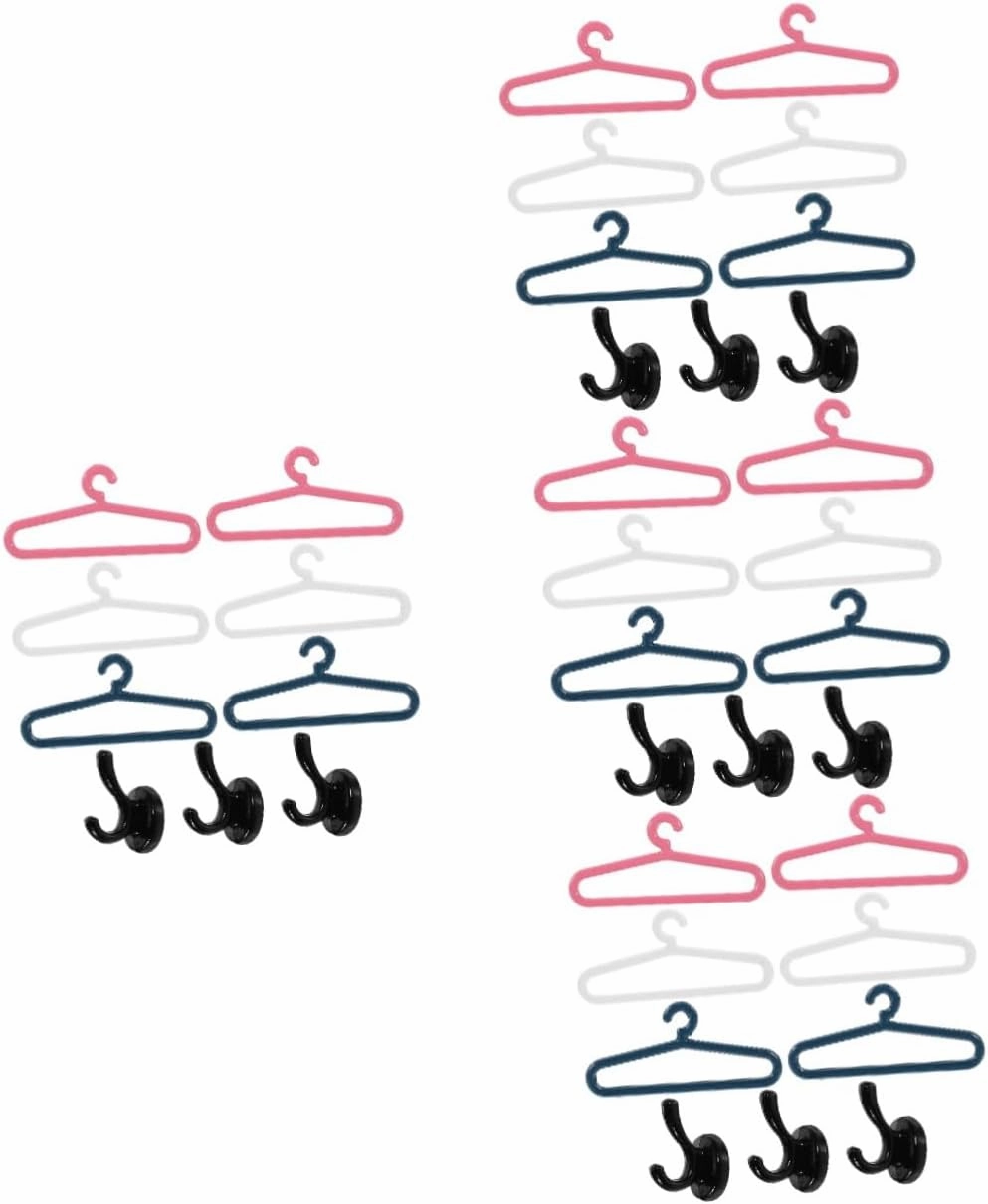 Garneck 3 Sets Mini Hooks for Dollhouse Sturdy and Easy to Install Miniature Dollhouse Hooks for Doll Clothing Hangers
