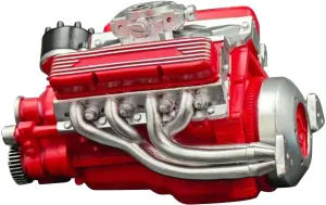 Gasoline Ohv V8 Small-Block Engine Model Kits, Cison V8 Engine Kit Gasoline, V8 Engine Kits, Mini V8 Model Engine Kit, Build Your Own Stem V8 Model Engine for Adults (Red)