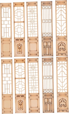 Gatuida 10pcs Miniature Decorative Dollhouse Screens Style Model Furniture for Crafts Home Decor Lightweight for Dollhouse Scene Decoration