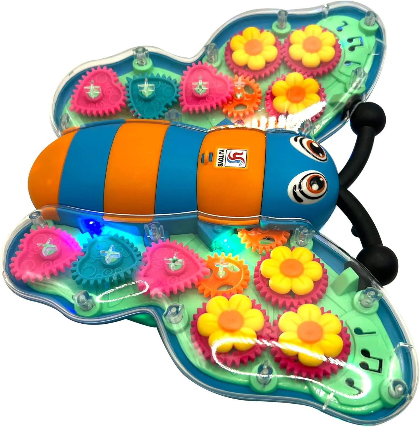 Gear Butterfly Figure Toy Light up Multiple Color Moving Music Fun Educational Toy for Kids