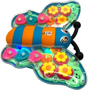 Gear Butterfly Figure Toy Light up Multiple Color Moving Music Fun Educational Toy for Kids